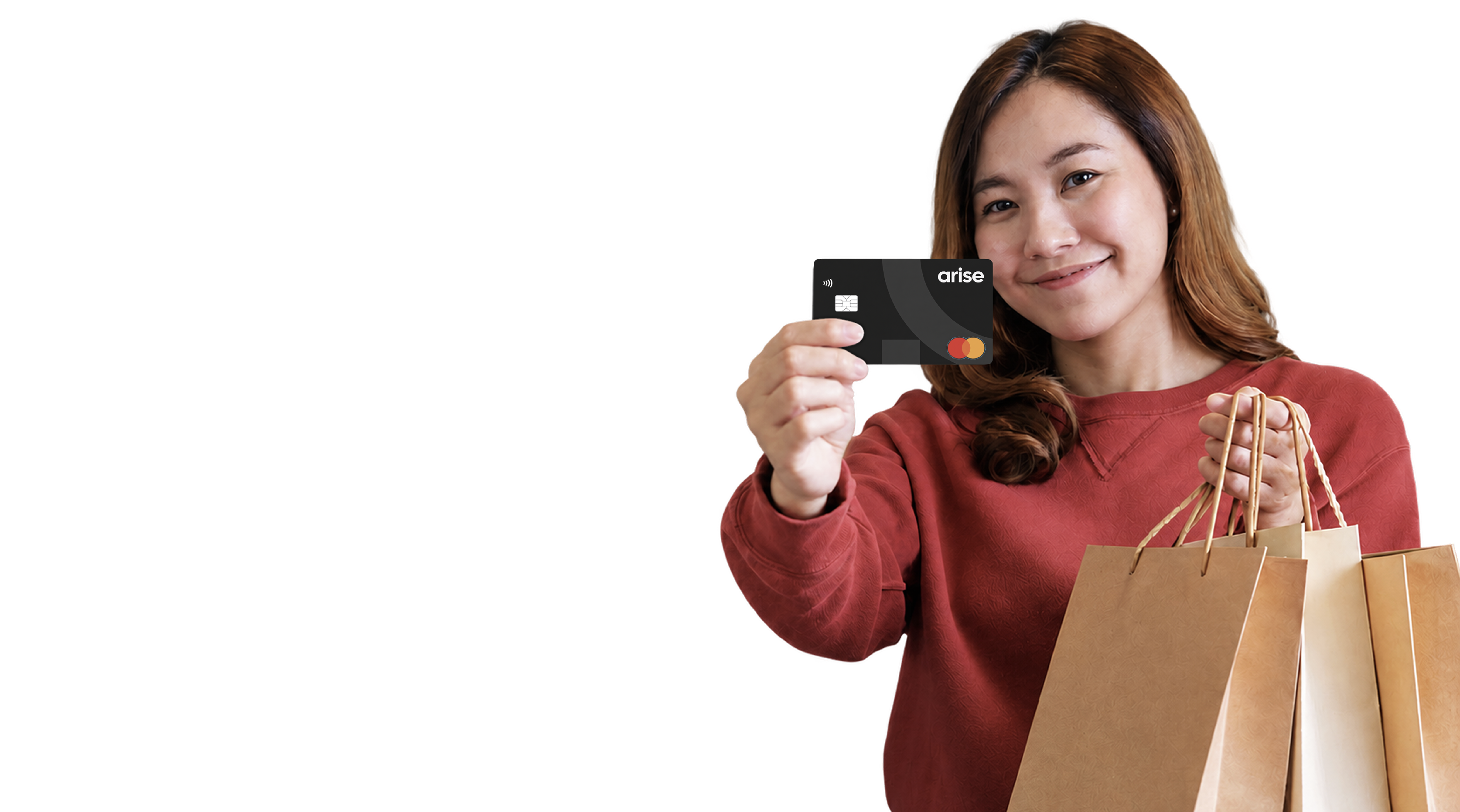 Member holding an Arise Visa Secured credit card