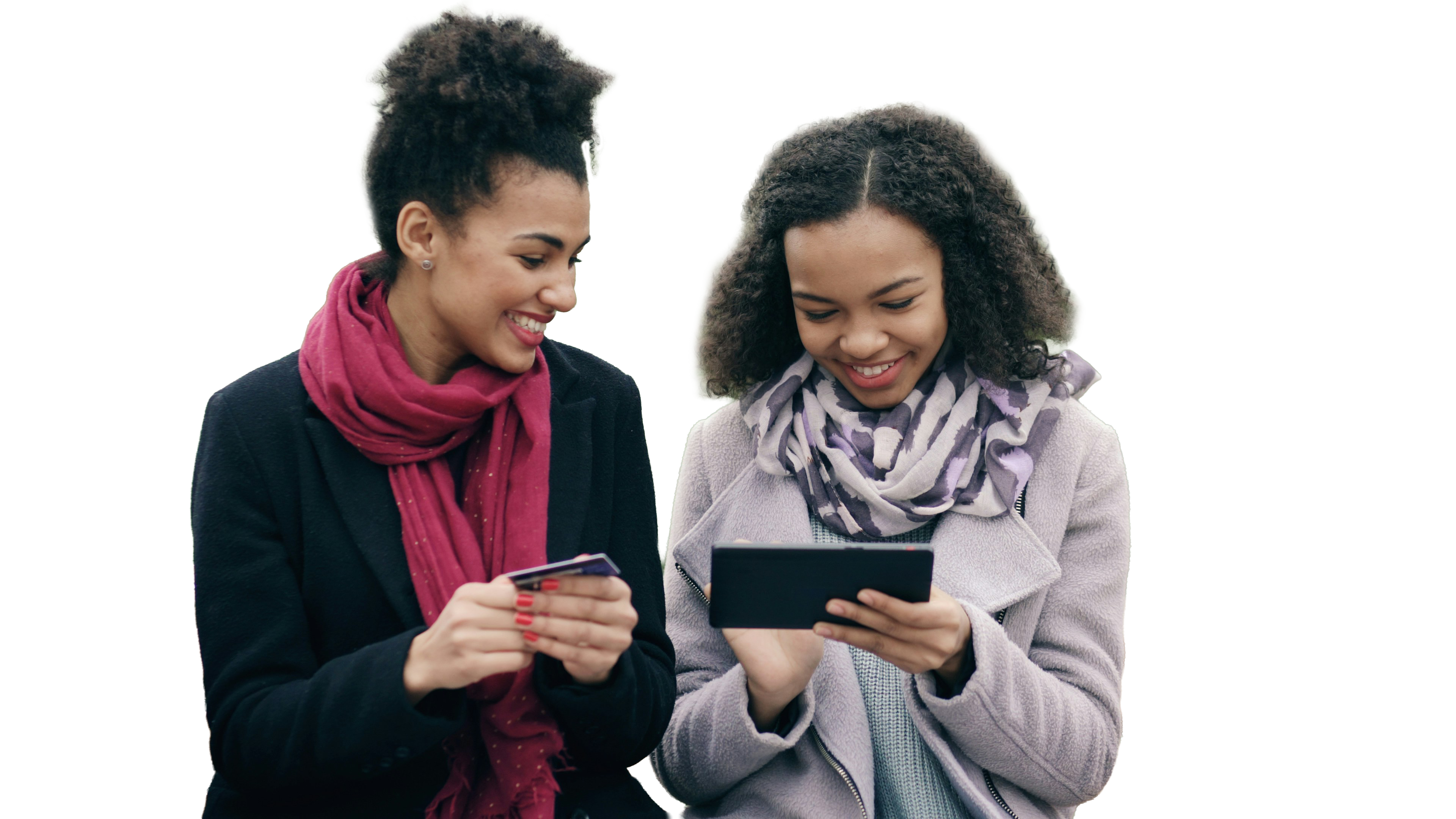 Two members reviewing loan options together on a phone